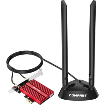 COMFAST CF-AX210WiFi6代千兆5G三频无线网卡台式机WiFi接收器PCIE无线网卡 AX210PLUS 5400M+天线延长线